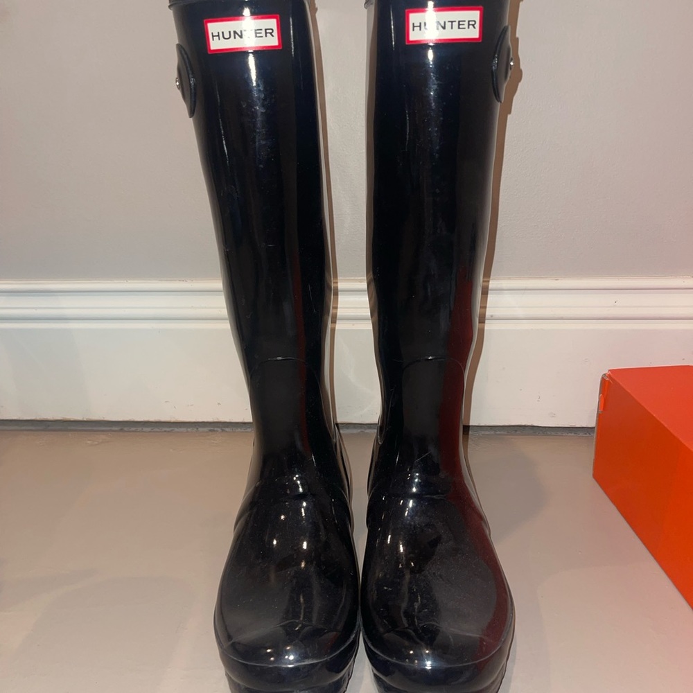 Hunter Black Tall Rain Boots